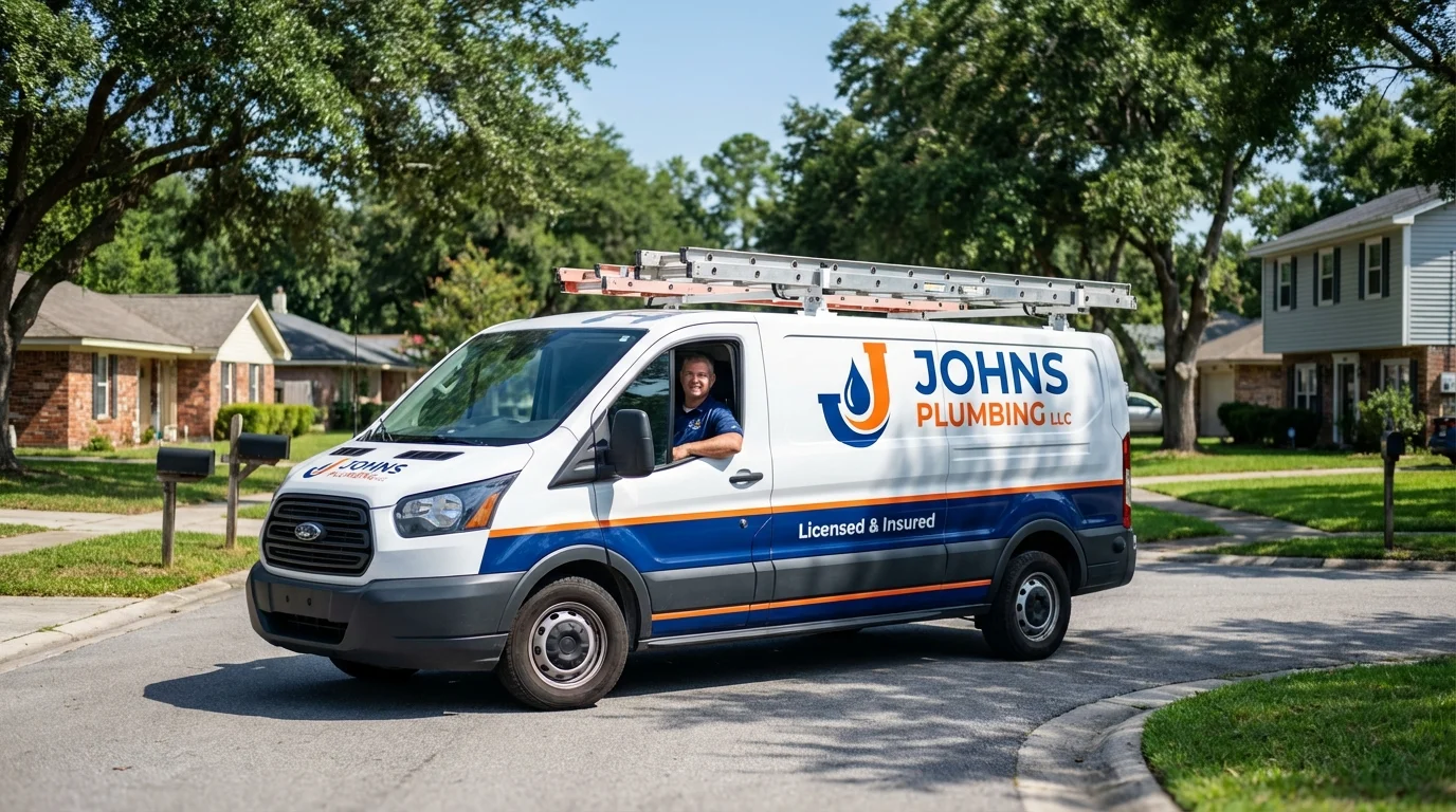 Johns Plumbing LLC service van in Bristow, OK