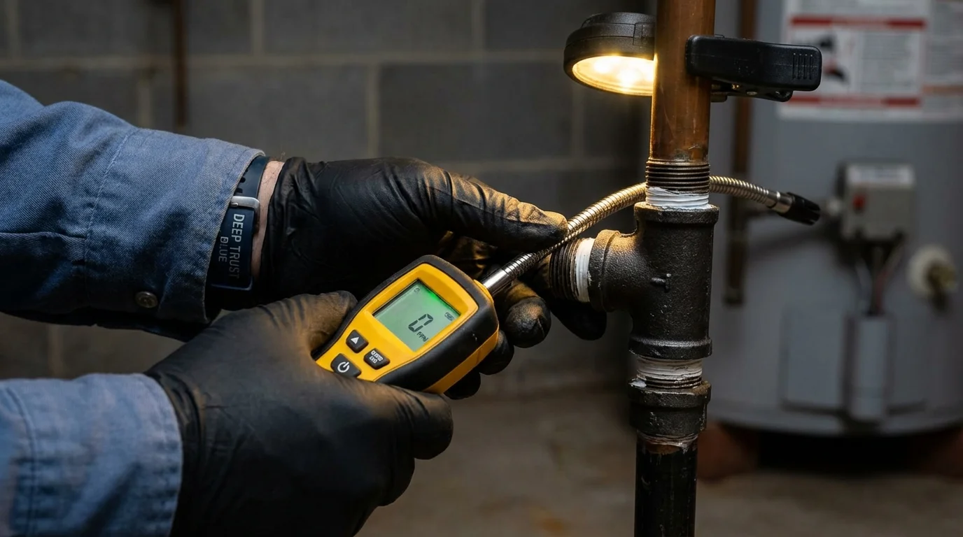 Gas leak detection with electronic sniffer by Johns Plumbing LLC in Bristow